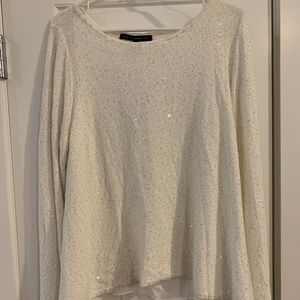 WHBM Cream and silver sweater